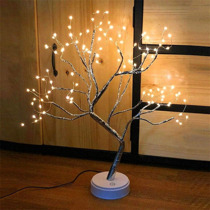 Tree Shape Copper Wire Firefly Led Lamp 108 Led