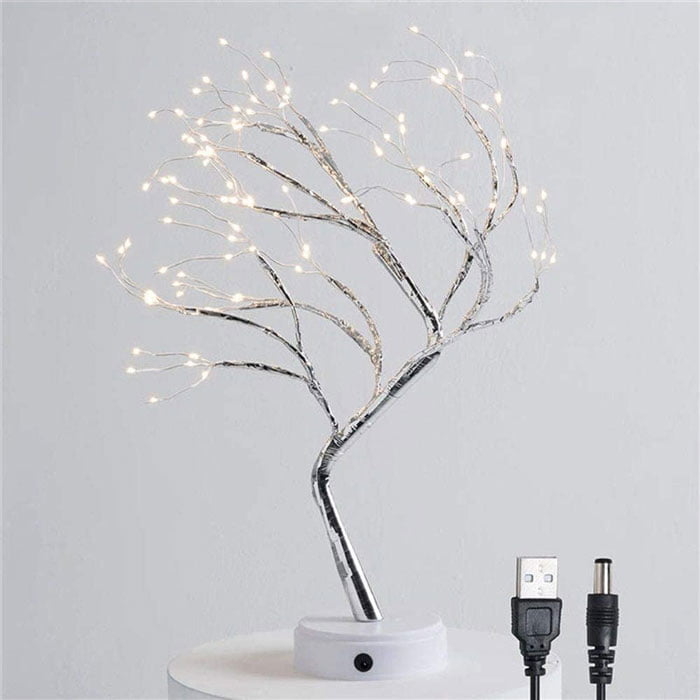 Tree Shape Copper Wire Firefly Led Lamp 108 Led