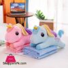 Unicorn Plush Pillow &Amp; Blanket Set