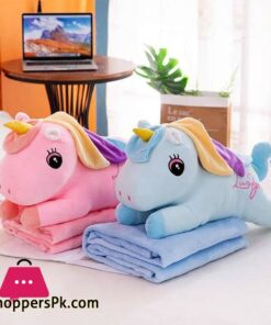 Unicorn Plush Pillow & Blanket Set