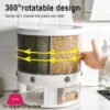 12 KG Rotation Rice & Grains Dispenser With 6 Partition Grids