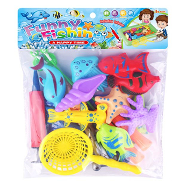 18 Pcs Children'S Fishing Toy Set Bath Toy Magnetic Fishing Toy