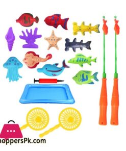 18 Pcs Children's Fishing Toy Set Bath Toy Magnetic Fishing Toy