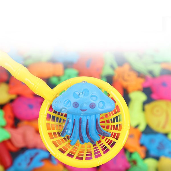 18 Pcs Children'S Fishing Toy Set Bath Toy Magnetic Fishing Toy