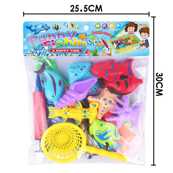 18 Pcs Children'S Fishing Toy Set Bath Toy Magnetic Fishing Toy