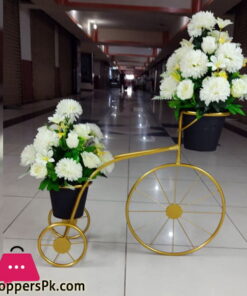 2 Tier Rod Iron Planter Stand Cycle with Flower ( 4 Feet x 3 Feet )
