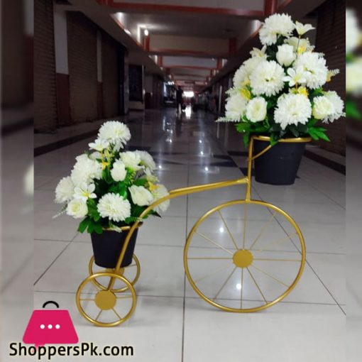 2 Tier Rod Iron Planter Stand Cycle with Flower ( 4 Feet x 3 Feet )