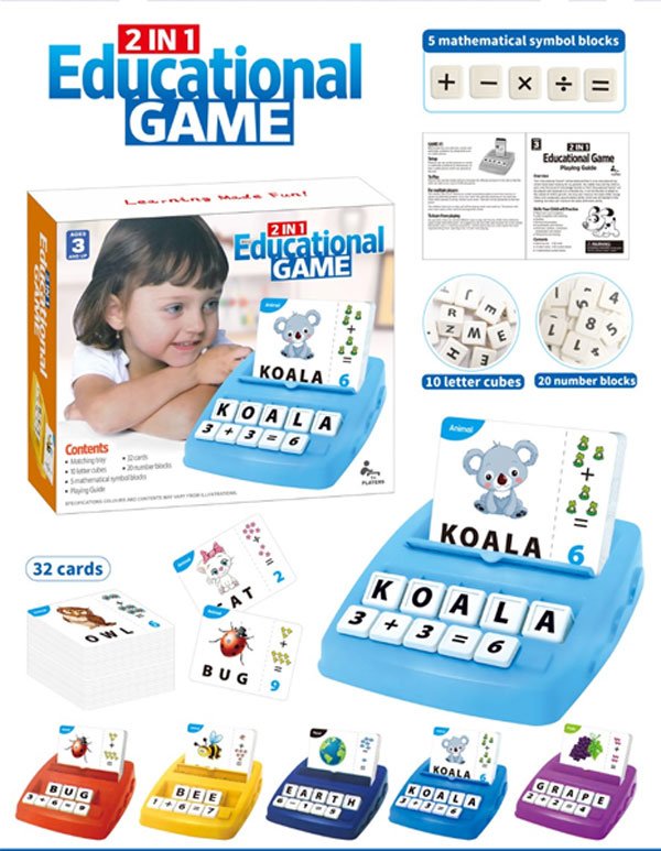 2 In 1 Educational Card Game For Kid