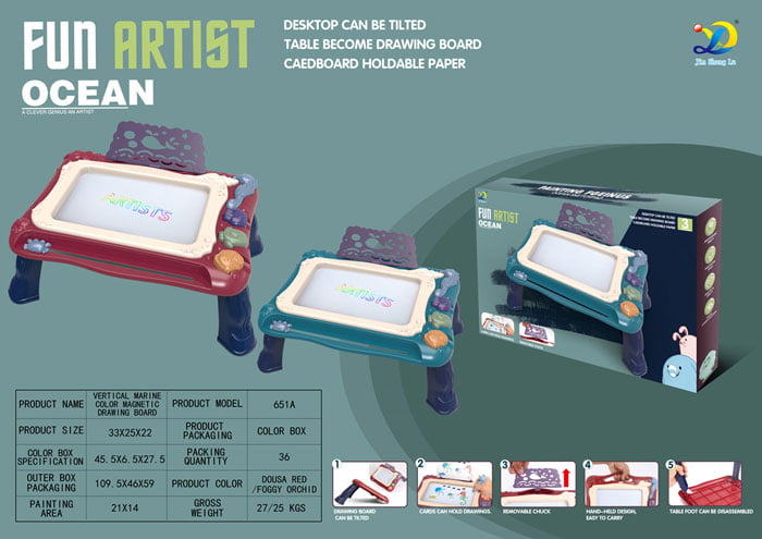 2 In 1 Magnetic Drawing Board Desk