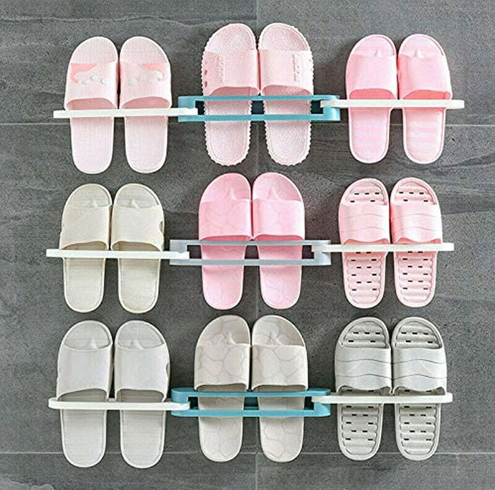 3-In-1 Wall Mounted Slippers Storage