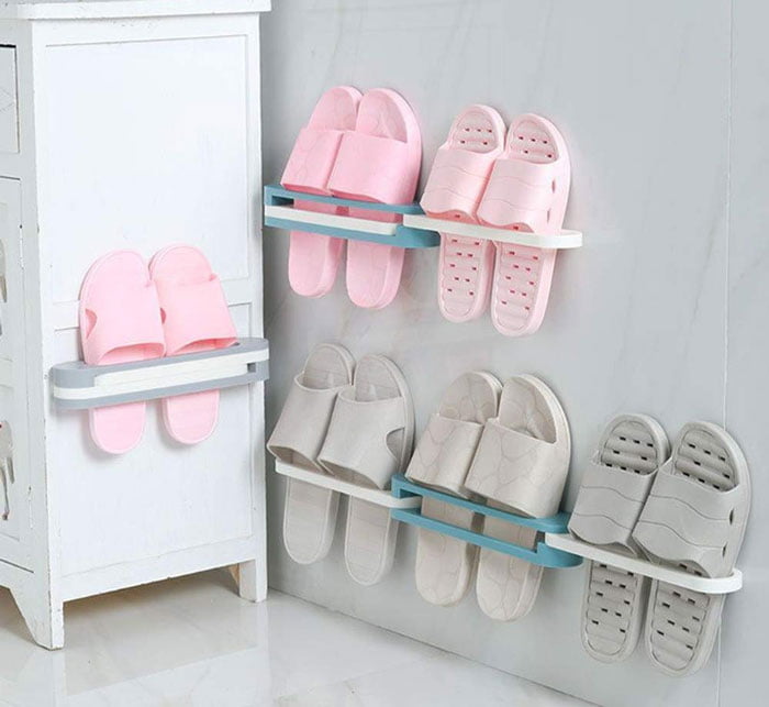 3-In-1 Wall Mounted Slippers Storage