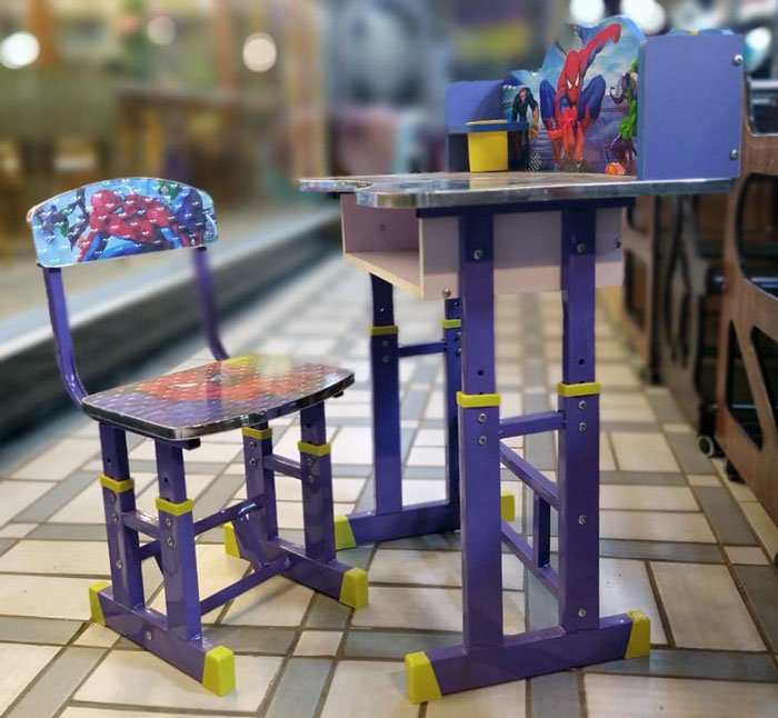 3D Kids Study Table And Chair Spiderman