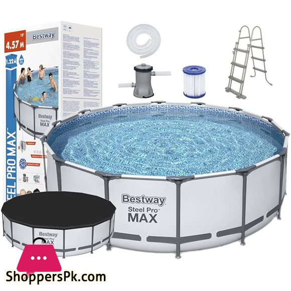 Bestway Above Ground Swimming Pool Round Steel Pro Max -56438 457X122 Cm 3 Bestway Above Ground Swimming Pool Round Steel Pro Max -56438 457X122 Cm