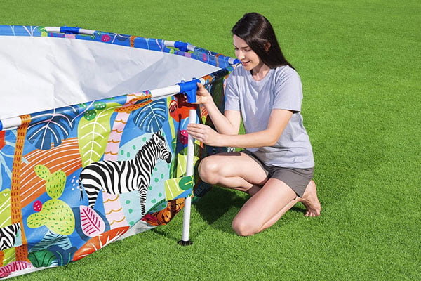 Bestway Safari Swimming Pool Garden Round Frame Above Ground Pool Steel Pro - 56985