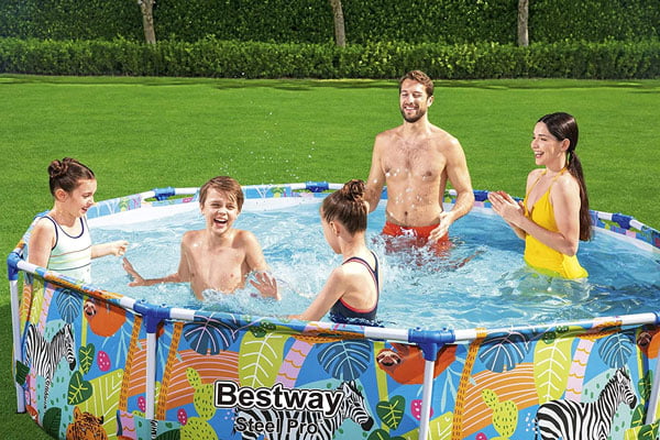 Bestway Safari Swimming Pool Garden Round Frame Above Ground Pool Steel Pro - 56985