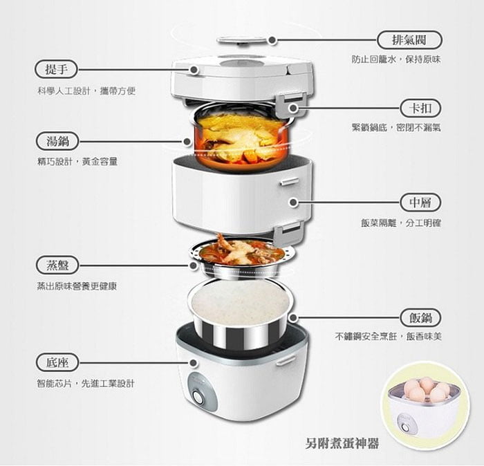 CILINE Qinlin Electric Lunch Box Food Cooking Pot-Reliable Pot