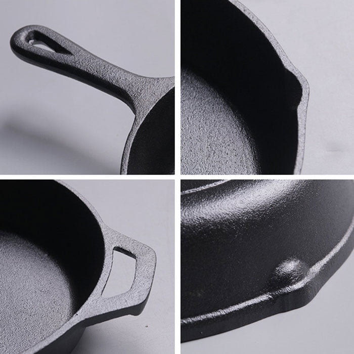 Cast Iron Skillet Pan Durable Fry Pan Double Handle -10 Inch
