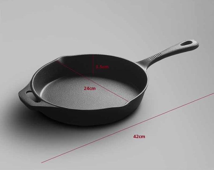Cast Iron Skillet Pan Durable Fry Pan Double Handle -10 Inch