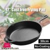 Cast Iron Skillet Pan Durable Fry Pan Double Handle -12 Inch