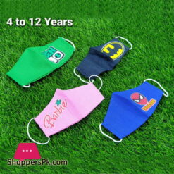 Cotton Kids Face Mask 4 - 12 Years Kids Pack of 4