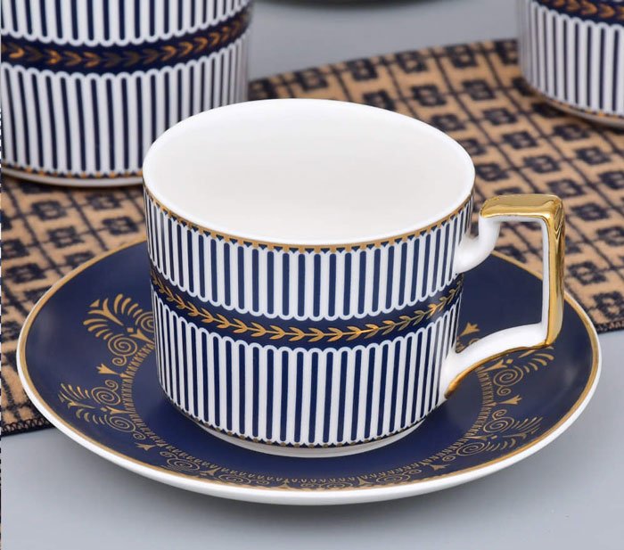 Egyptian Blue Artistic Pattern Tea Set-15 Pcs