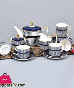 Egyptian Blue Artistic Pattern Tea Set-15 Pcs