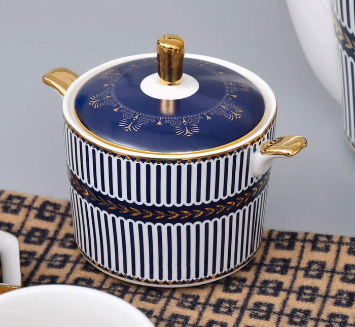 Egyptian Blue Artistic Pattern Tea Set-15 Pcs