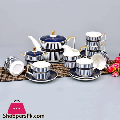 Egyptian Blue Artistic Pattern Tea Set-15 Pcs