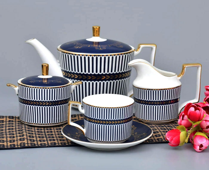 Egyptian Blue Artistic Pattern Tea Set-15 Pcs