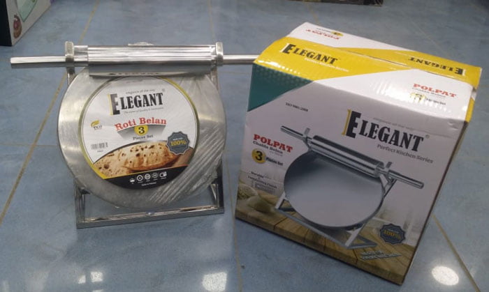 Elegant Roti Belan Stainless Steel Rolling Pin Roti Maker (Chakla Belan) - PB03