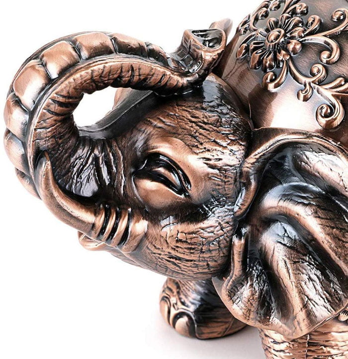 Elephant Shape Pewter Metal Ashtray For Cigarettes Vintage Ash Holder Decoration