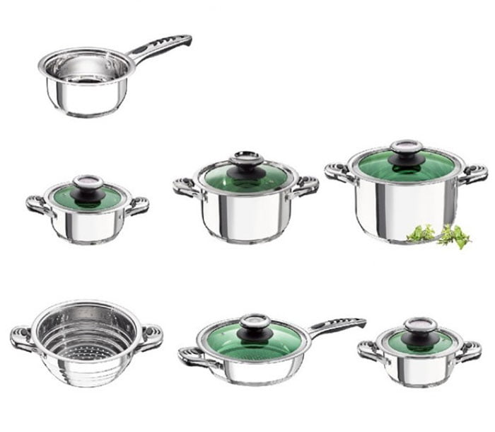 Germany Style Cookware Set Duel Bottom Set Of 12