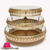 Gold Decor Cake Stand Round Metal Pedestal Holder Set Of 3