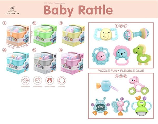 Happy Animal Baby Rattle Set