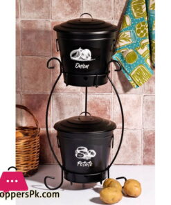 High Quality Metal 2 Tier Potato Onion Basket