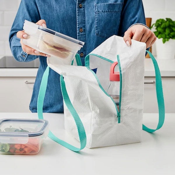 Ikea 365+ Lunch Bag White / Turquoise