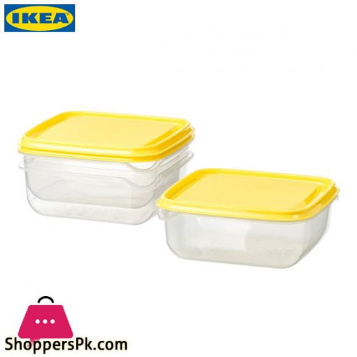Ikea PRUTA Food Container Yellow 3 Pack
