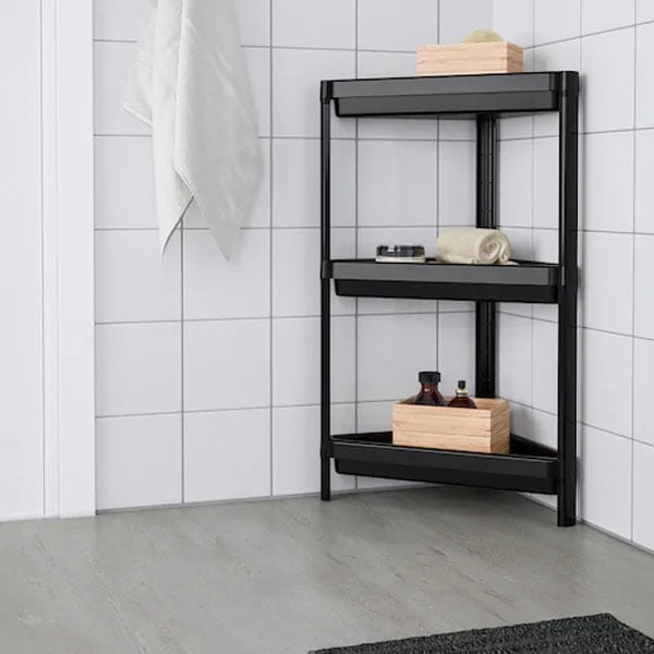 Ikea Vesken Corner Shelf Unit - Black