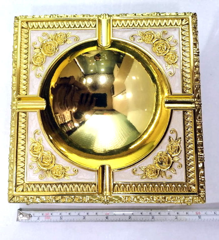 Jinserta Metal Craft Ashtray Squarecreative Ash Holder Home Decoration For Living Room Home Office Accessories