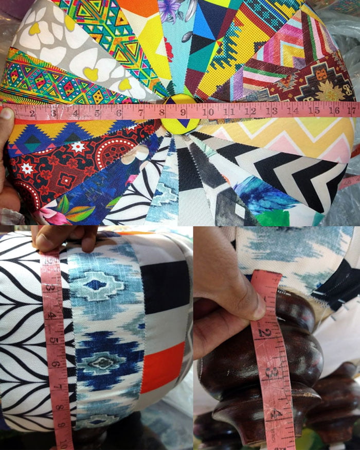 Khaadi Sitting Printed Ottoman Cushioned 4 Wooden Leg