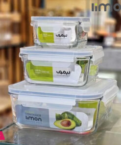 Limon Kitchen Ware Glass Food Container 3 Pcs Set