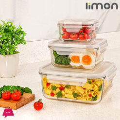 Limon Kitchen Ware Glass Food Container 3 Pcs Set