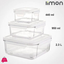 Limon Kitchen Ware Glass Food Container 3 Pcs Set