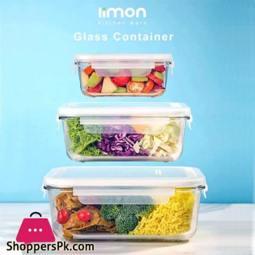 Limon Kitchen Ware Glass Food Container 3 Pcs Set
