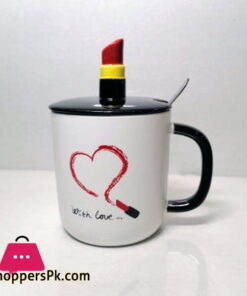 Lipstick Mug Lid with Spoon