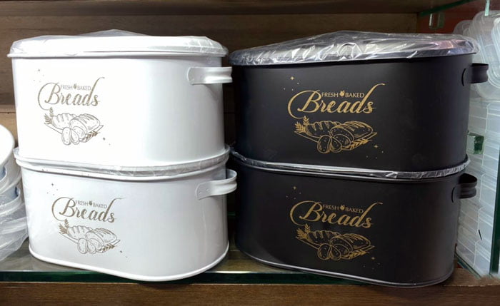 Luxury Metal Large Covered Patterned Bread Box