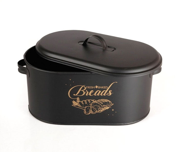 Luxury Metal Large Covered Patterned Bread Box