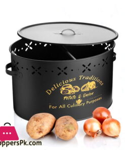 Luxury Metal Potato Onion Bucket With Section