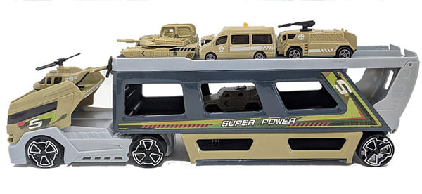 Military Truck 18 Inch With 7 Different Military Vehicles And 1 Helicopter