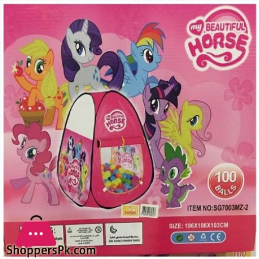 My beautiful Horse Play House tent Twilight Sparkle with 100 balls for Girls Multi-color